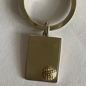 Handsome Sterling Silver and 14 KT  GOLFER THEMED  Key Ring